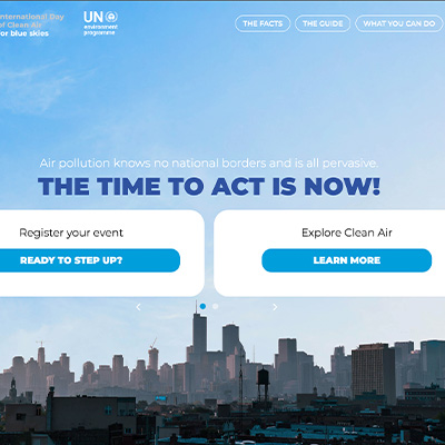 Screenshot of the UN Clean Air Day website