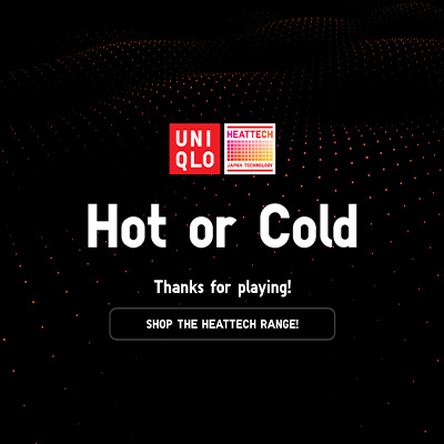Screenshot of the UNIQLO Hot or Cold Game